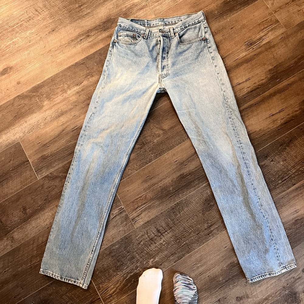 Light blue straight style jeans, Levi’s. Size 33